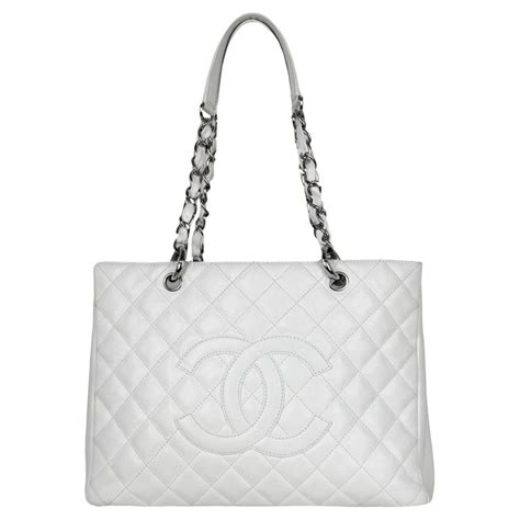 chanel white quilted caviar leather grand shopper tote shw|Chanel Caviar Shopping Tote .